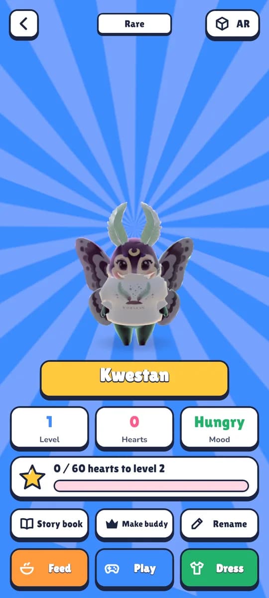 The My Little Friend app showing Kwestan